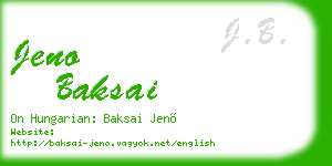 jeno baksai business card